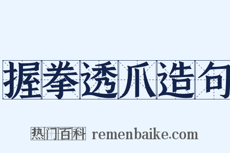 握拳透爪造句是什么意思的图片